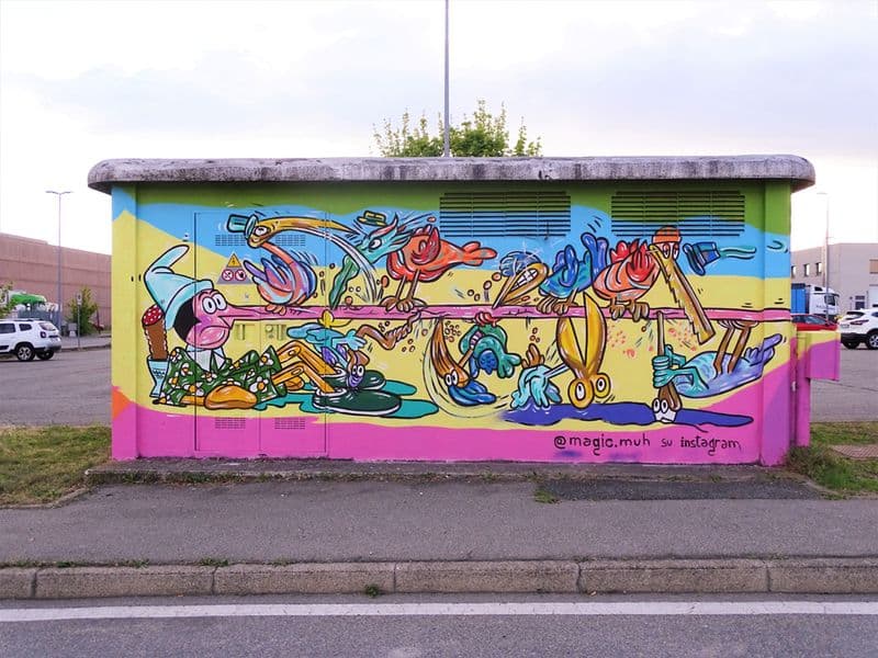 CHIVASSO - Il murales tributo a Jacovitti sulla cabina di E-distribuzione - FOTO