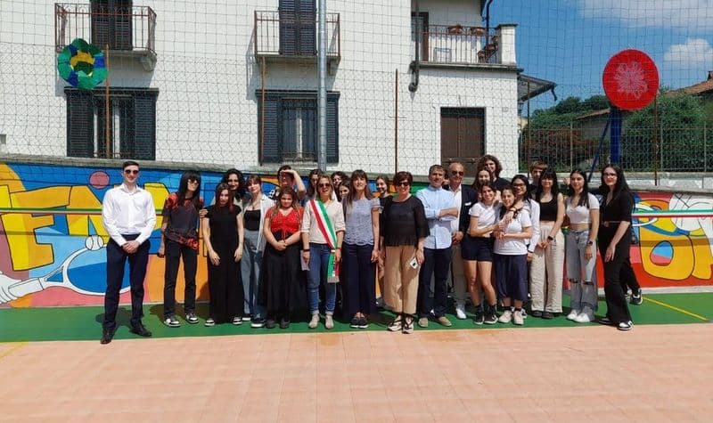 MONTALENGHE - Inaugurato il murales «Lo sport è di tutti»  - FOTO