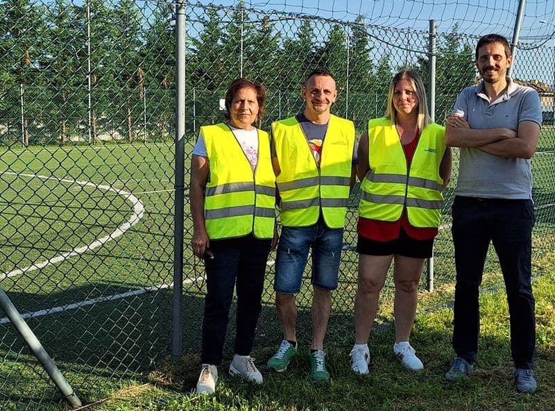 SAN BENIGNO CANAVESE - Dopo il raid dei vandali risistemato il campo da calcetto - FOTO