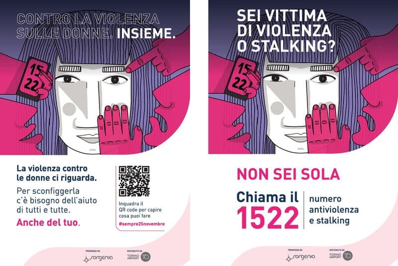 CASELLE - L'aeroporto contro la violenza di genere: #sempre25novembre