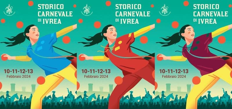 IVREA - Il manifesto dello storico carnevale si fa in nove: uno per ogni squadra di aranceri - FOTO