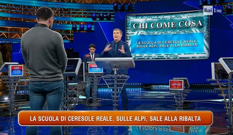 CERESOLE REALE - A «L'Eredità» su Rai Uno si è parlato della scuola più piccola d'Italia - FOTO