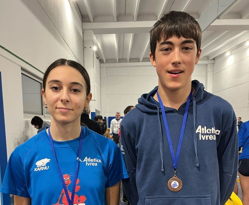 ATLETICA CANAVESANA - Miriam Frassà e Riccardo Mereu di bronzo ai campionati piemontesi indoor - FOTO
