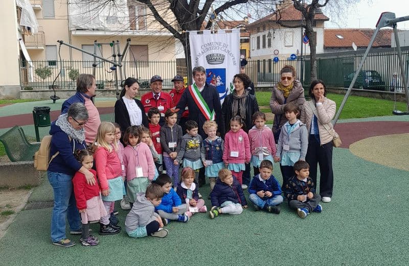 SAN MAURIZIO CANAVESE - Il parco giochi intitolato all'ostetrica Camilla Giuseppina Crespi