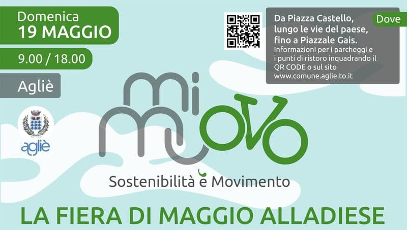 AGLIE' - La Fiera di primavera si rinnova: «MiMuovo - Sostenibilità è Movimento» domenica 19 maggio