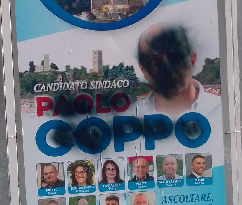ELEZIONI PONT CANAVESE - Vandalizzati i manifesti di uno dei candidati a sindaco