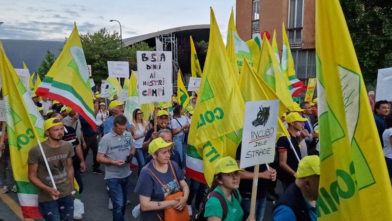 CANAVESE - Basta cinghiali: gli agricoltori esasperati manifestano sotto la Regione Piemonte - FOTO