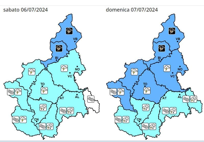 CANAVESE - Estate in ritardo: previsto un altro weekend ad alto rischio pioggia