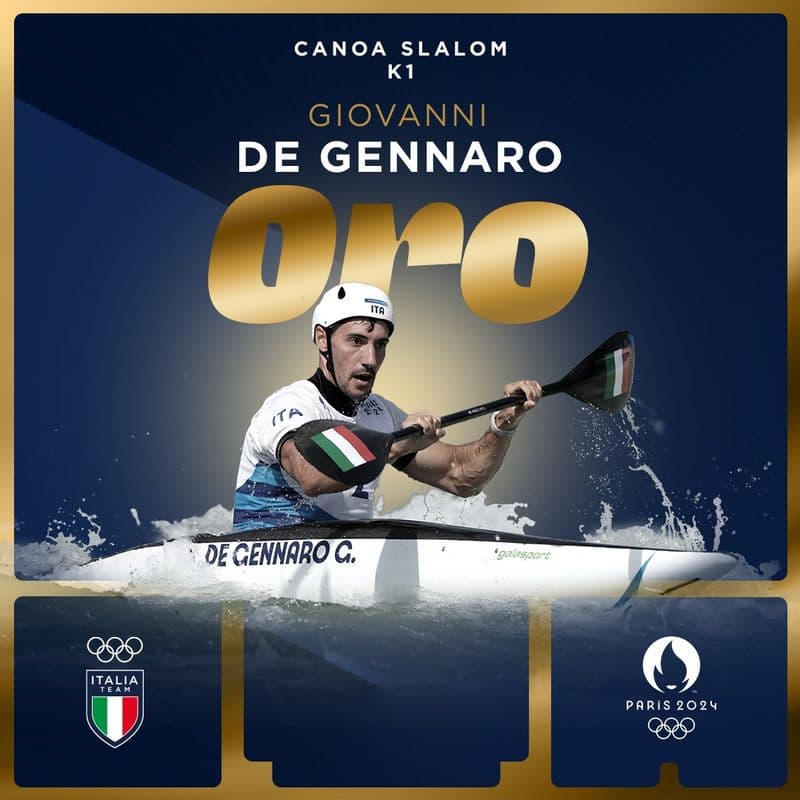 IVREA - Canoa slalom, Giovanni De Gennaro porta un pezzo di Canavese alla medaglia d'oro delle Olimpiadi di Parigi