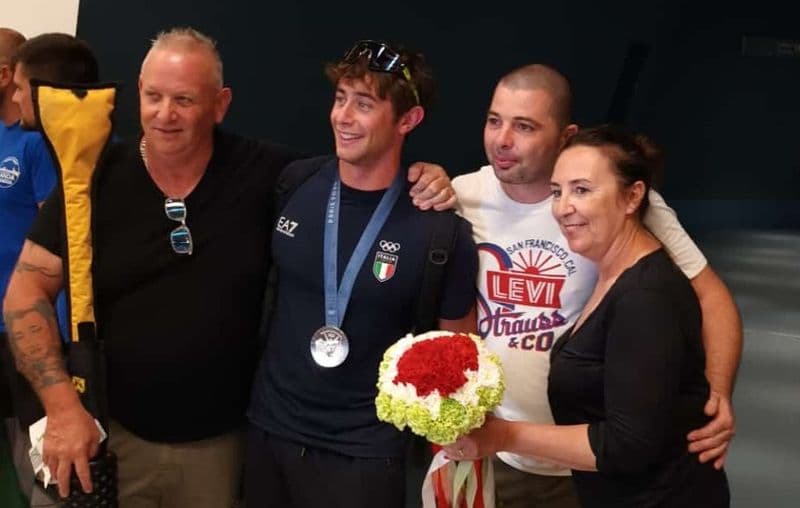 CASELLE - Una grande festa per l'arrivo in aeroporto del vice campione olimpico Gabriele Casadei - FOTO