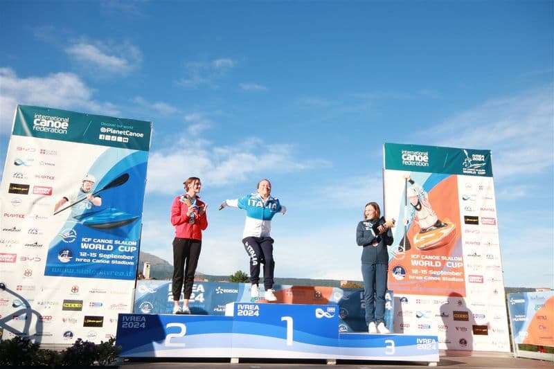 IVREA - Mondiali canoa, oro per l'Italia con Stefanie Horn nel K1 e bronzo con Raffaello Ivaldi nel C1 - FOTO