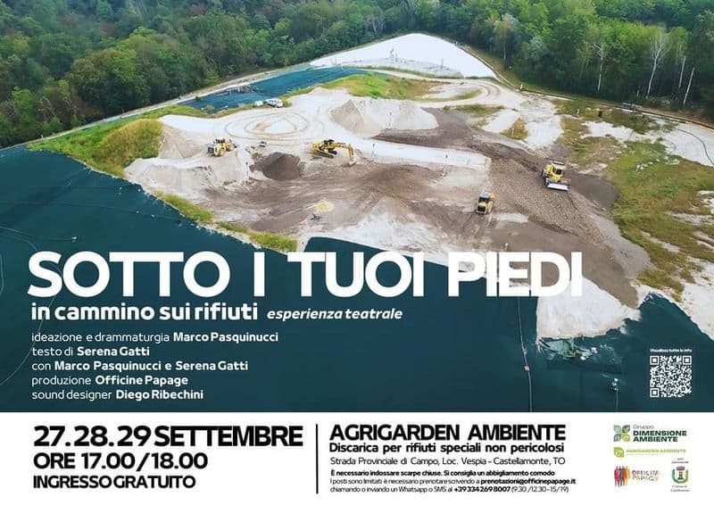 CASTELLAMONTE - «Sotto i tuoi piedi. In cammino sui rifiuti»: uno spettacolo teatrale nella discarica di Vespia
