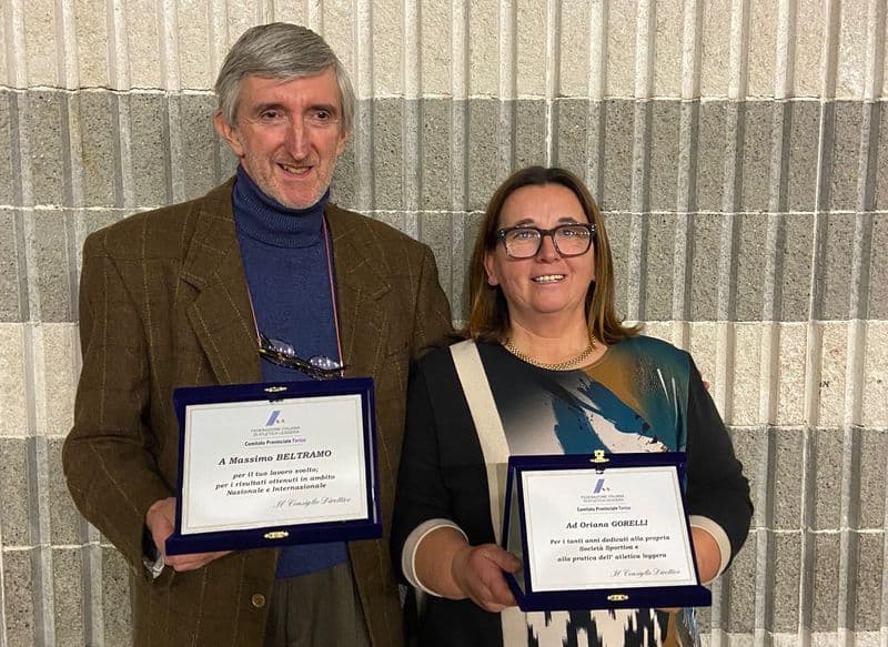 IVREA - Avis atletica, Oriana Gorelli e Massimo Beltramo premiati dalla Fidal - FOTO