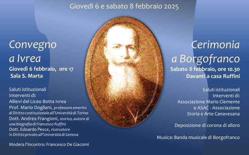 IVREA-BORGOFRANCO - La commemorazione per i 90 anni dalla morte di Francesco Ruffini, maestro di libertà