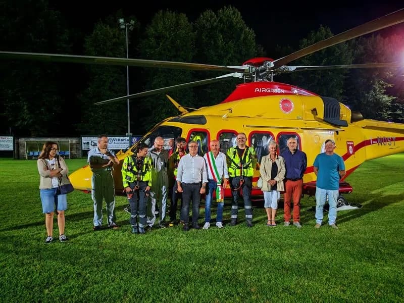 VISTRORIO - Campo sportivo omologato: ora l'elisoccorso del 118 può atterrare anche di notte