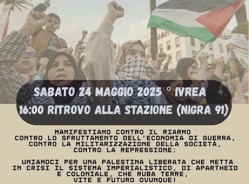 IVREA - Sabato pomeriggio, in centro, la manifestazione per Gaza