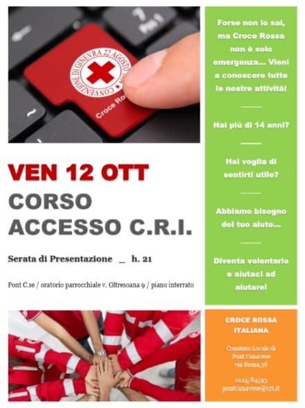 PONT CANAVESE - La Croce Rossa cerca nuovi volontari