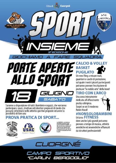 CUORGNE' - Calcio, volley, pugilato e non solo: torna in grande stile «Sportinsieme»