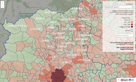 REPORT CONTAGI - Picco di crescita in Canavese: +134 casi in una settimana. Il Piemonte resta zona bianca - I DATI COMUNE PER COMUNE
