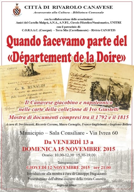 RIVAROLO - Il Canavese giacobino e napoleonico nella mostra di Ivo Giustetti