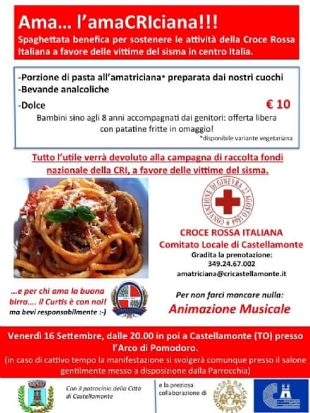 CASTELLAMONTE - Una «AmaCRIciana» solidale per le vittime del terremoto