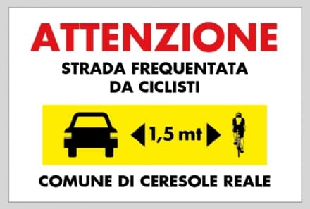 CANAVESE - Proposti agli assessori alla gentilezza i cartelli «Io rispetto il ciclista»