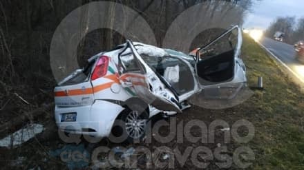 VOLPIANO - Ruba l'auto della Croce Bianca e si schianta in corso Europa: ladro denunciato dai carabinieri