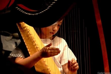 RIVAROLO-RIVARA - A sette anni suona l'arpa nel valzer dell’Imperatore di Strauss