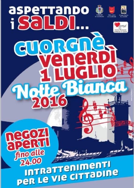 CUORGNE' - Stasera tutti alla «Notte bianca»