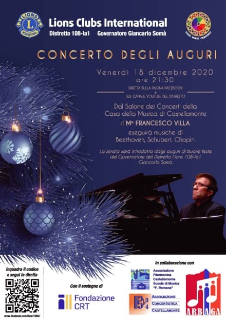 CASTELLAMONTE - Il covid non ferma la musica: il concerto Lions su internet