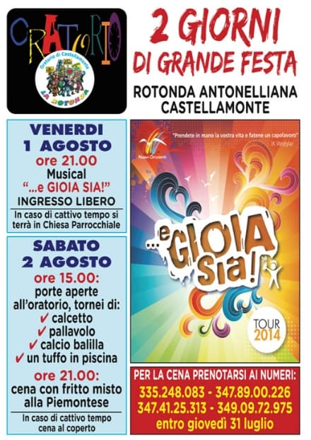 CASTELLAMONTE - Due giorni di festa per la fine dell'Estate Ragazzi