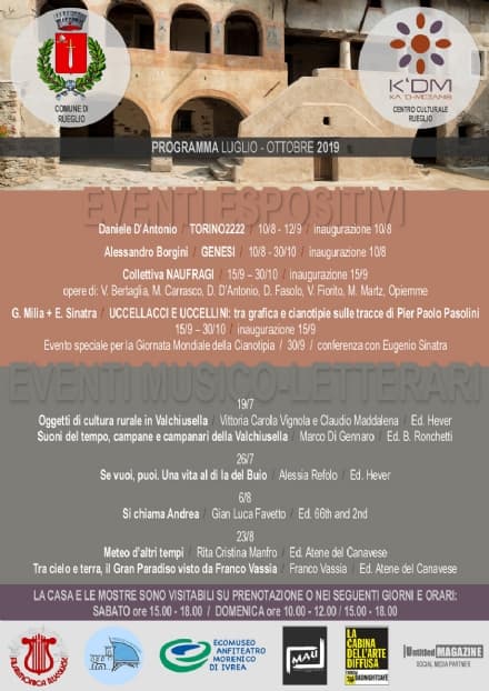 RUEGLIO - Kà 'd-Mezanis: ecco il programma eventi da luglio a ottobre