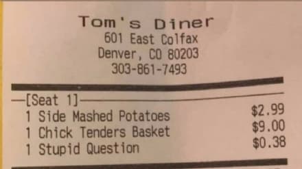 Il locale che non accetta domande stupide