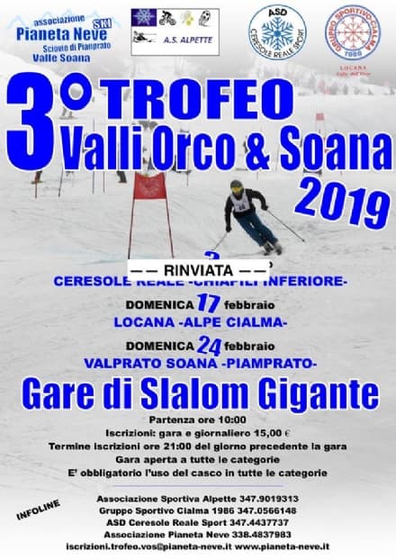 SCI - Maltempo, salta la prima gara del Trofeo Valli Orco e Soana