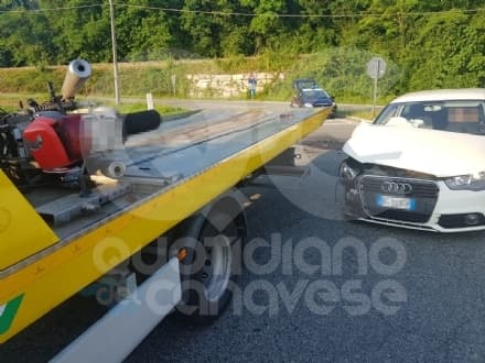 VESTIGNE' - Scontro auto-moto sulla provinciale: centauro ferito trasportato in elicottero al Cto