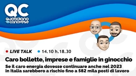 QC LIVE - Caro bollette, imprese, famiglie e commercianti in ginocchio: diretta alle 18.30 - VIDEO