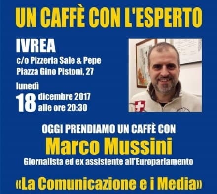 IVREA - Caffè con l'esperto: incontro sui media con Marco Mussini