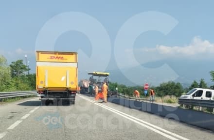 460 COLABRODO - Iniziati i lavori per il nuovo asfalto tra Salassa e Valperga