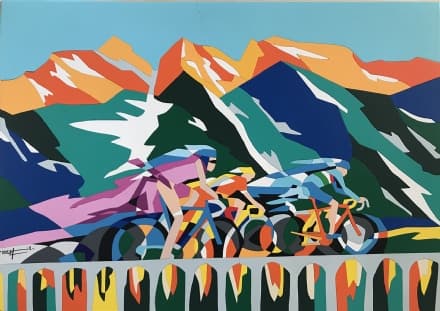 GIRO D'ITALIA - L'opera di Ugo Nespolo celebra la tappa Pinerolo-Ceresole