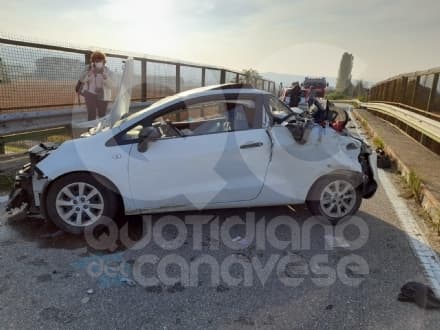 PEROSA CANAVESE - Incidente sulla provinciale per Pavone, 34enne di Ivrea in prognosi riservata al Cto - FOTO