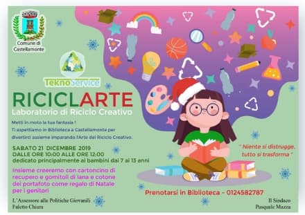 CASTELLAMONTE - In biblioteca i materiali di riciclo diventano regali