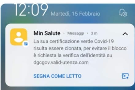CANAVESE - «Green pass clonato»: sms in arrivo ma è una truffa. L'allarme della polizia postale