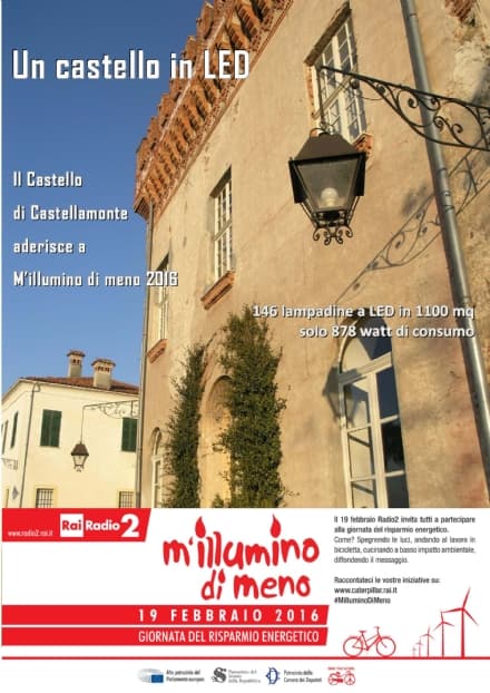 CASTELLAMONTE - Il Castello partecipa attivamente a «M’illumino di meno»