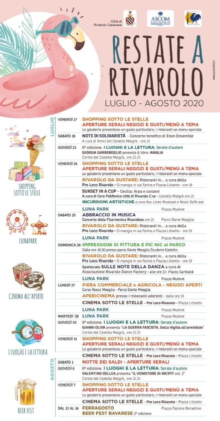 RIVAROLO - «Shopping sotto le Stelle» inaugura l'estate rivarolese