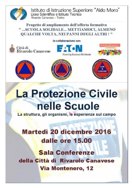 RIVAROLO - Studenti a lezione con la protezione civile