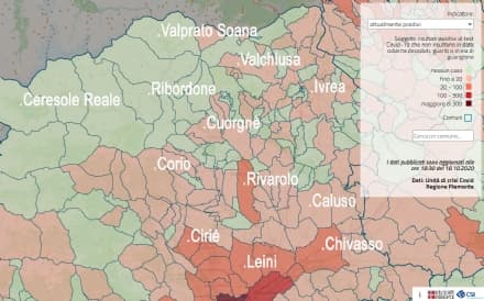 COVID IN CANAVESE - Nuovo bollettino della Regione: in aumento i ricoveri ma il 61% dei positivi è asintomatico - I DATI COMUNE PER COMUNE