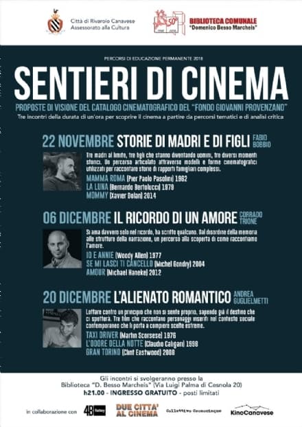 RIVAROLO - «Sentieri di cinema», incontri alla Biblioteca Comunale