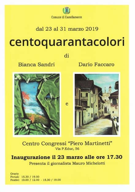 CASTELLAMONTE - Taglio del nastro per la mostra «Centoquarantacolori»
