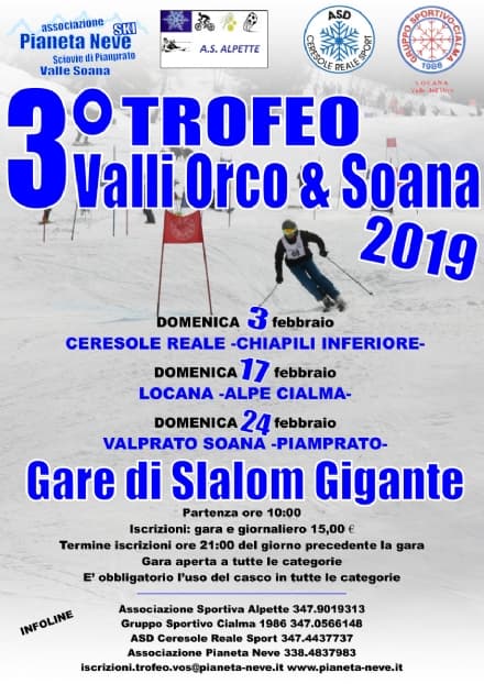 SCI - Torna il trofeo Valli Orco e Soana a Ceresole Reale, Locana e Piamprato
