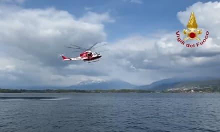 PIVERONE - Vigili del fuoco con l'elicottero per salvare un bagnante - VIDEO